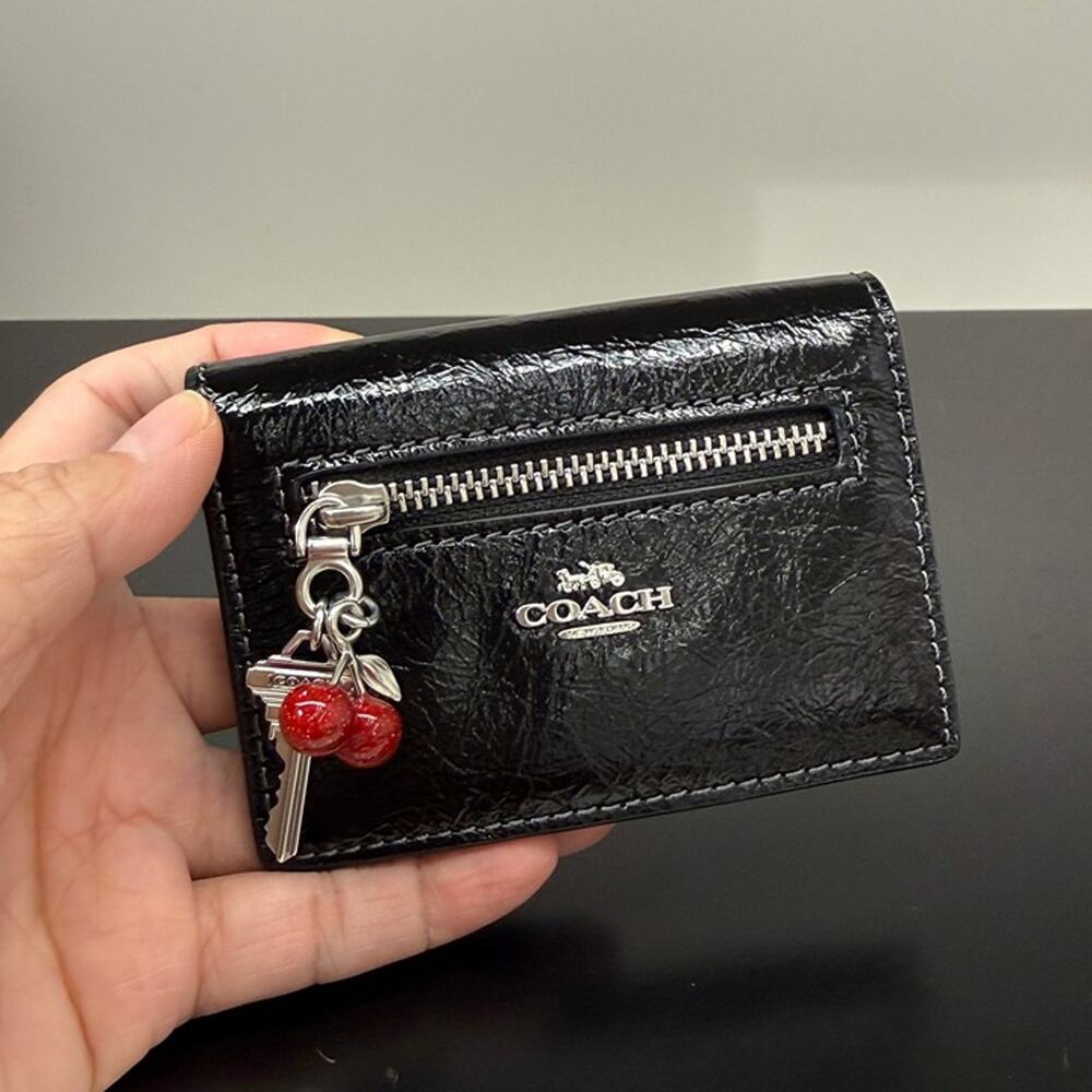 Coach Card Case With Charms CEZ23 Silver/Black